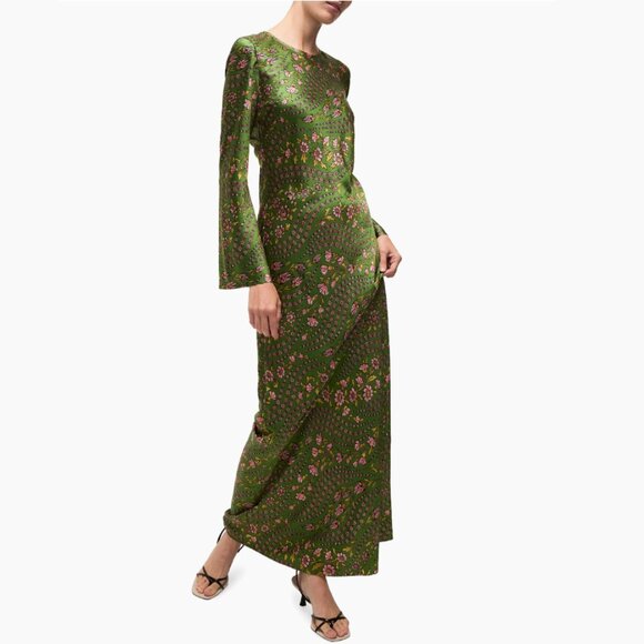 Veronica Beard  Gemma Printed Stretch Silk-Blend Maxi Dress - Picture 2 of 14